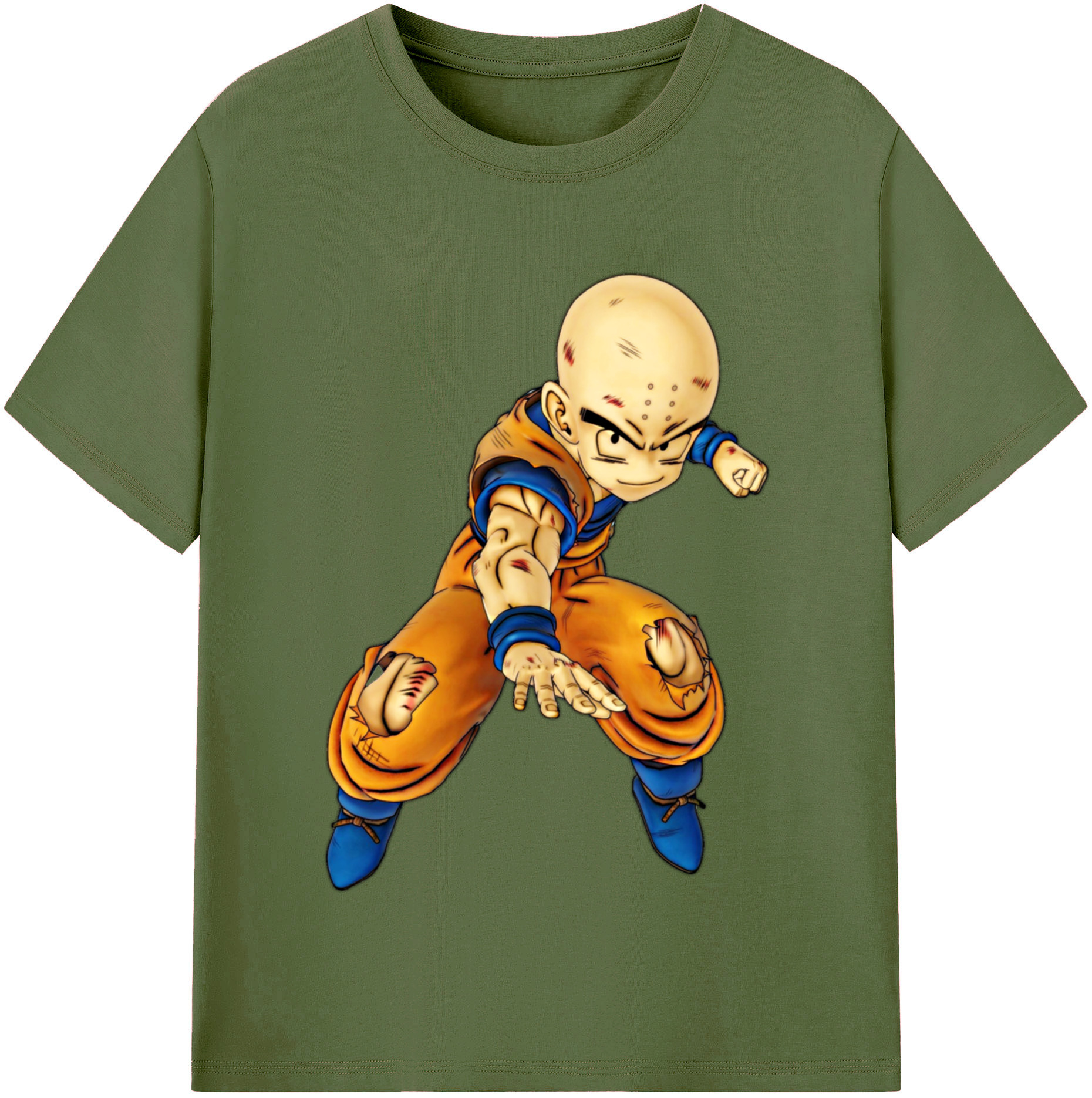 （画像用） ドラゴンボール クリリン DRAGON BALL krillin 綿100％半袖Tシャツ（フロントプリント）